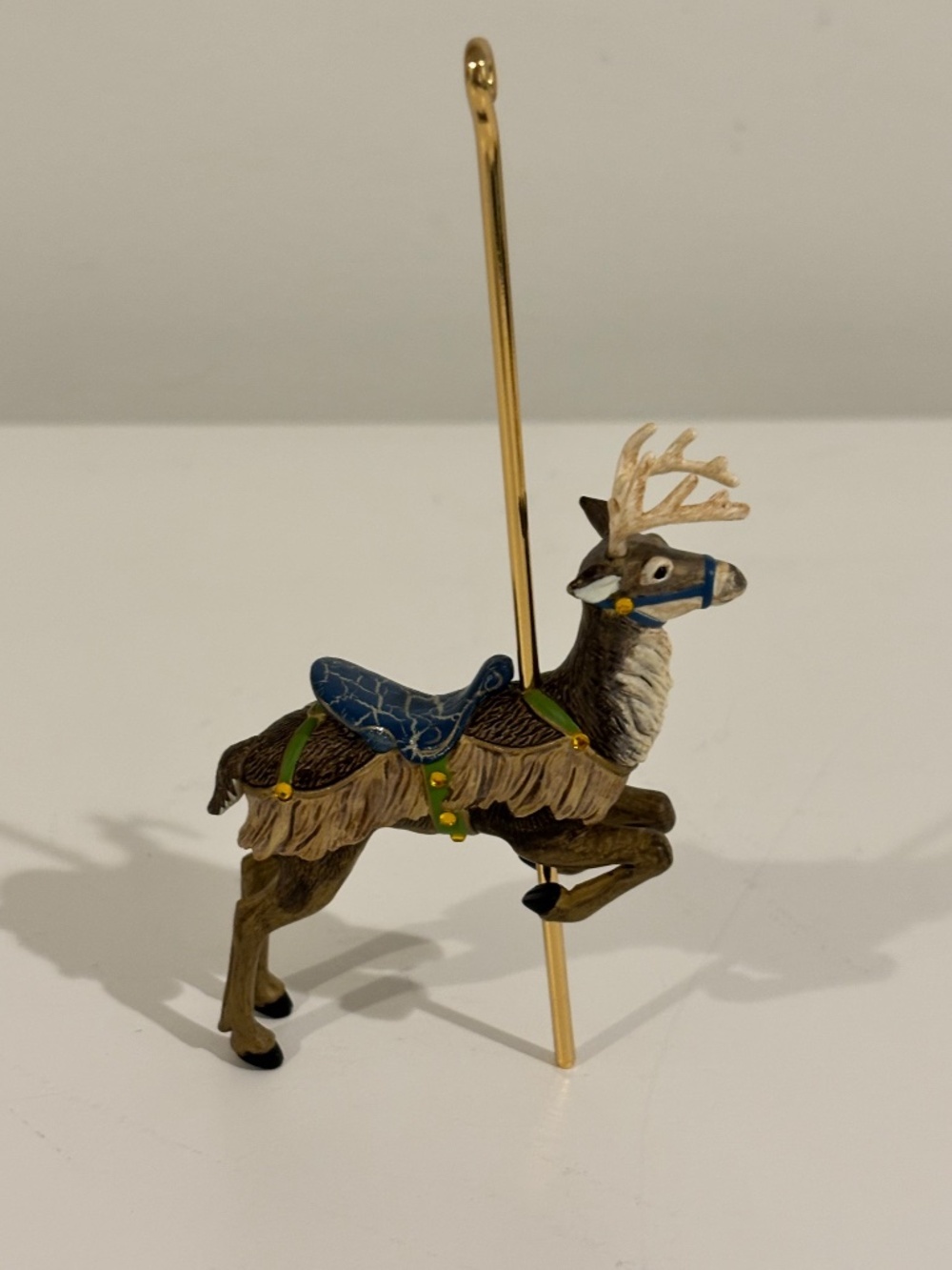Vintage HALLMARK KEEPSAKE Prancing Reindeer Carousel Ride Christmas Ornament - Picture 4 of 12